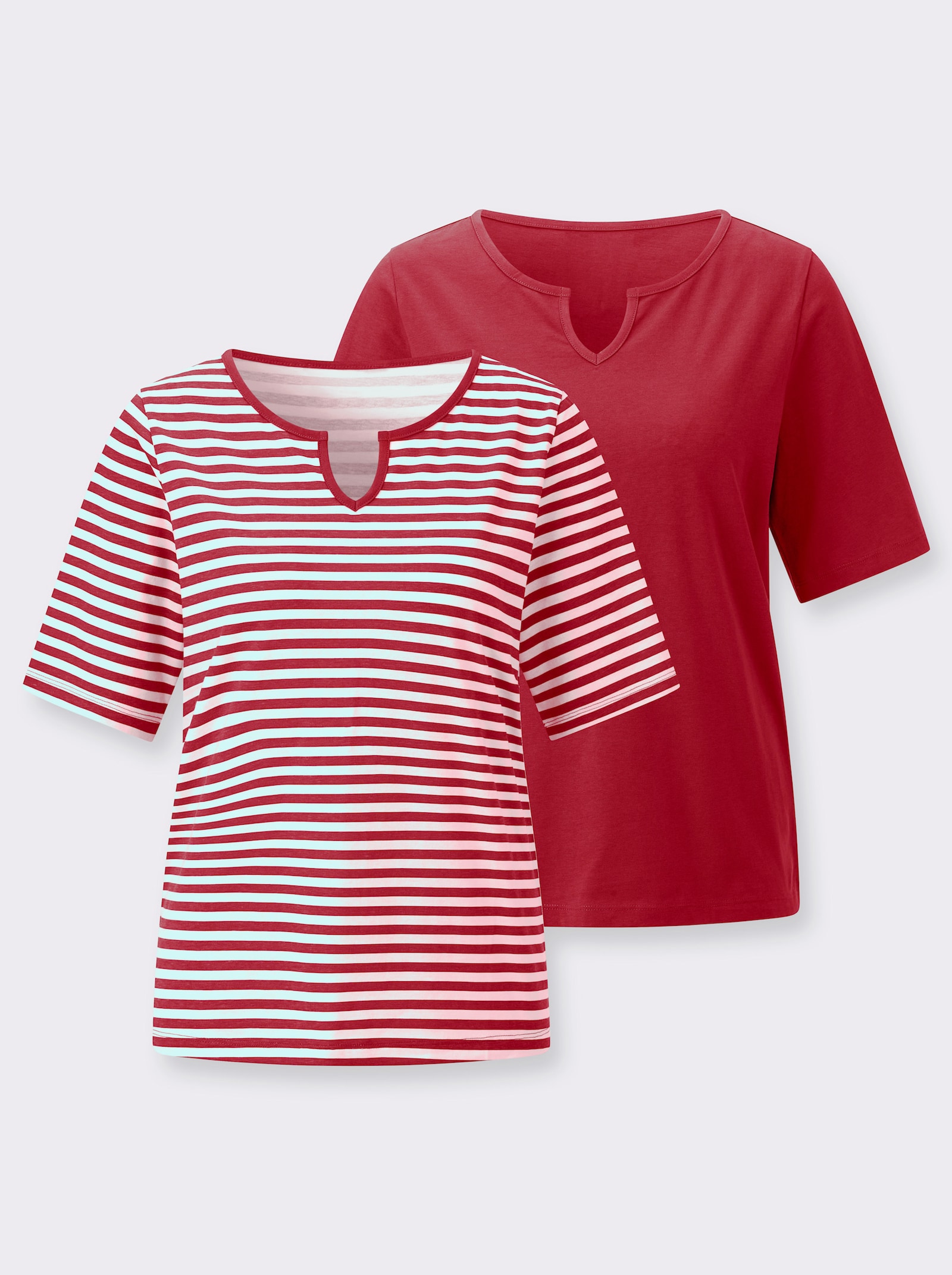 Shirt-Set mit kurzen Ärmeln - rot