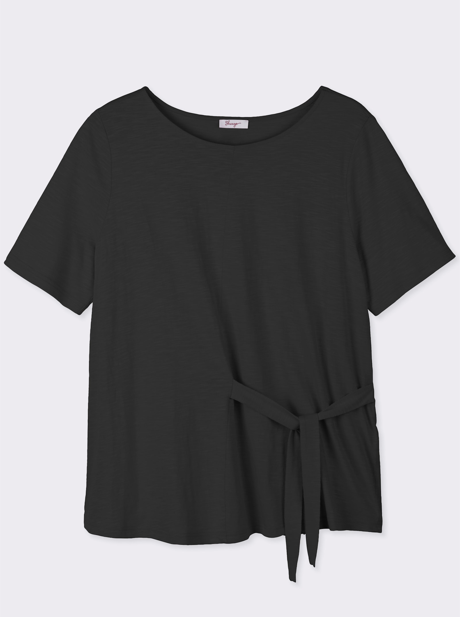 sheego Shirt met bindceinturen - zwart