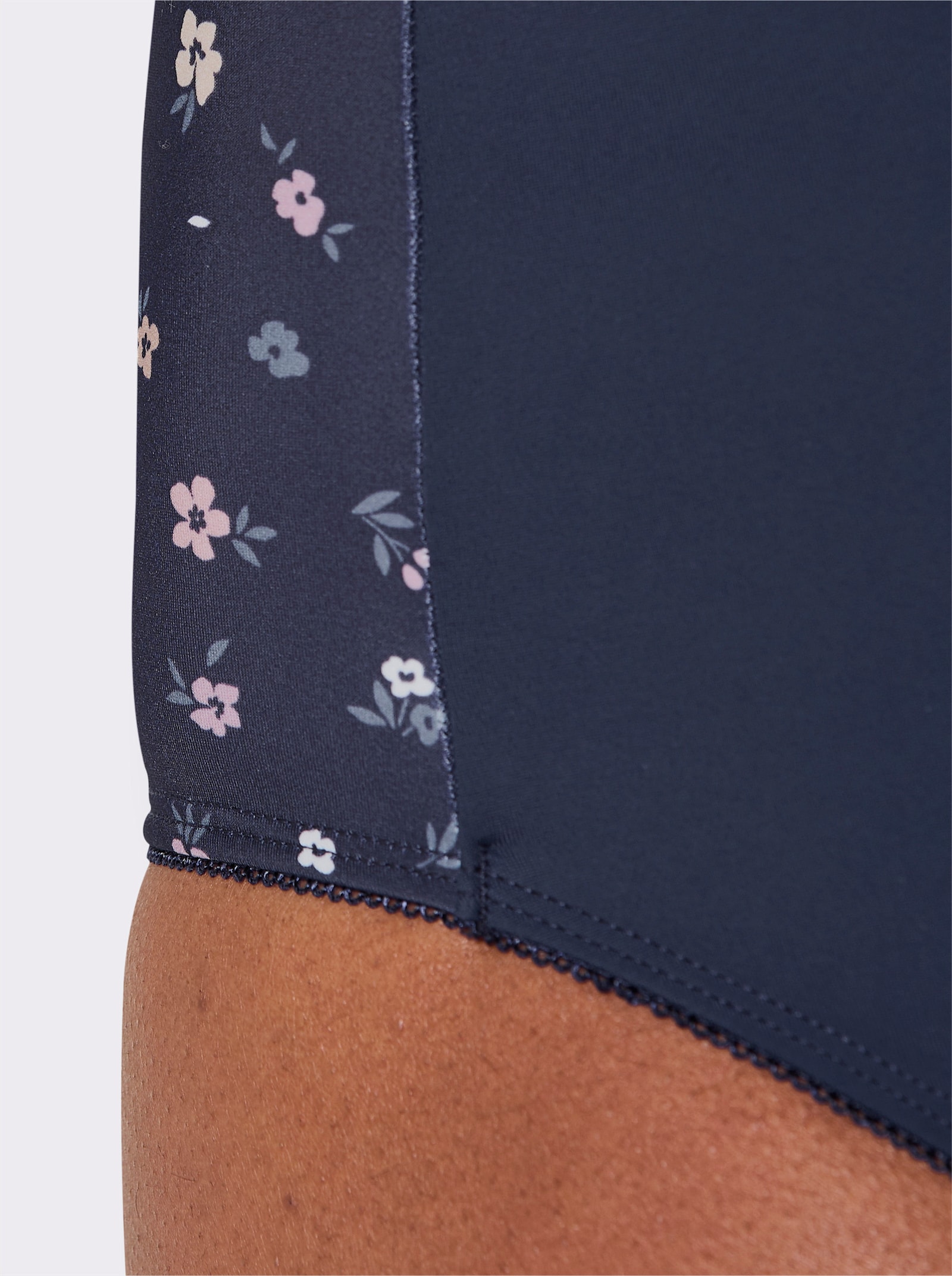 wäschepur Taillenslip mit Mäusezähnchen-Borte - marine-mauve + marine