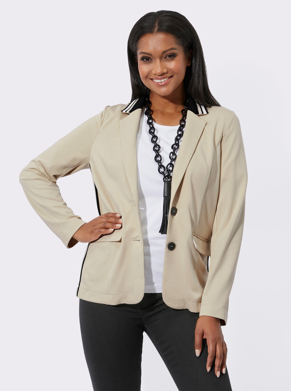 Jersey blazer - zand