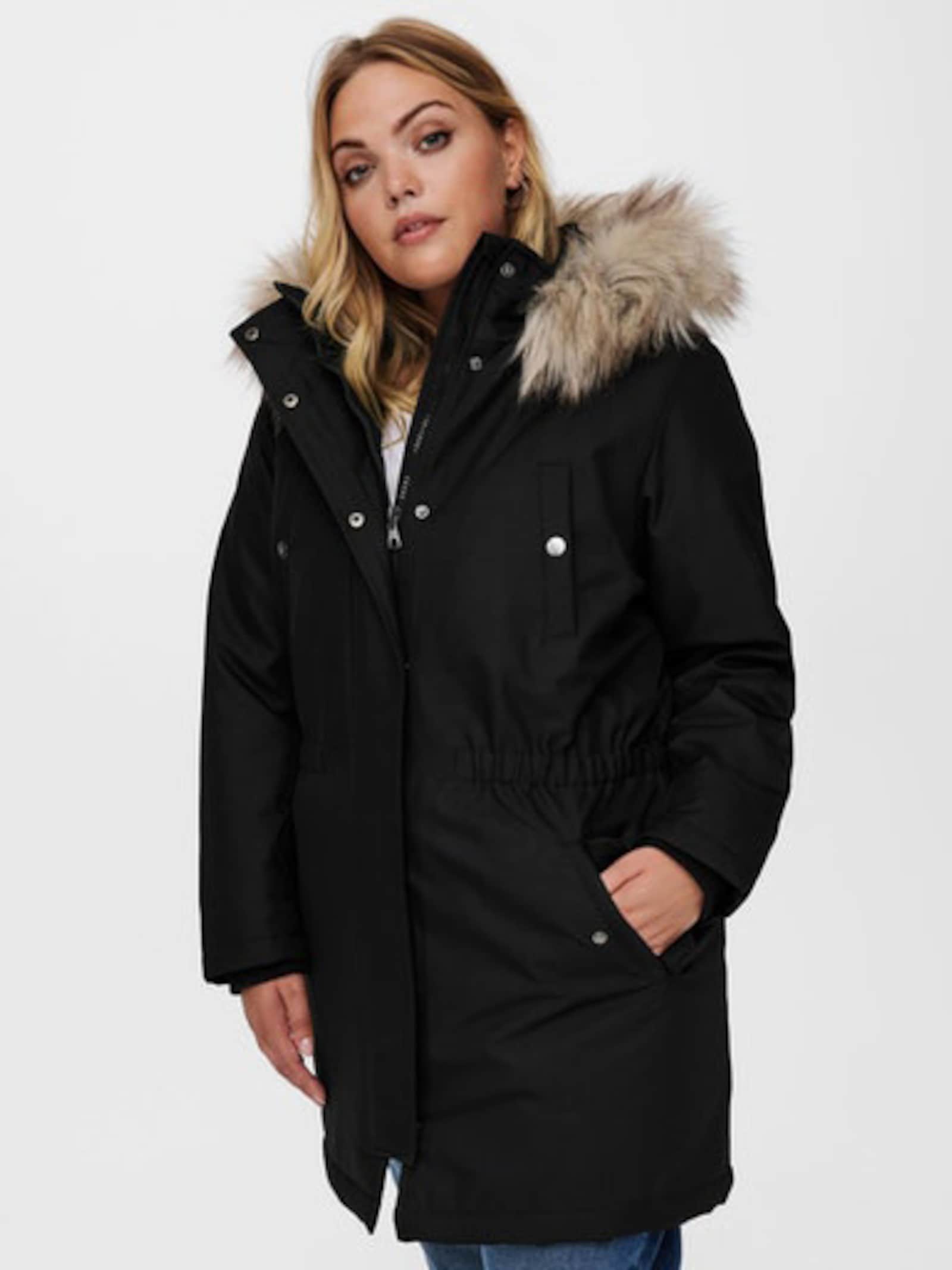 ONLY CARMAKOMA Parka - black detail:nature fur