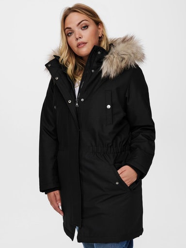 ONLY CARMAKOMA Parka - black detail:nature fur