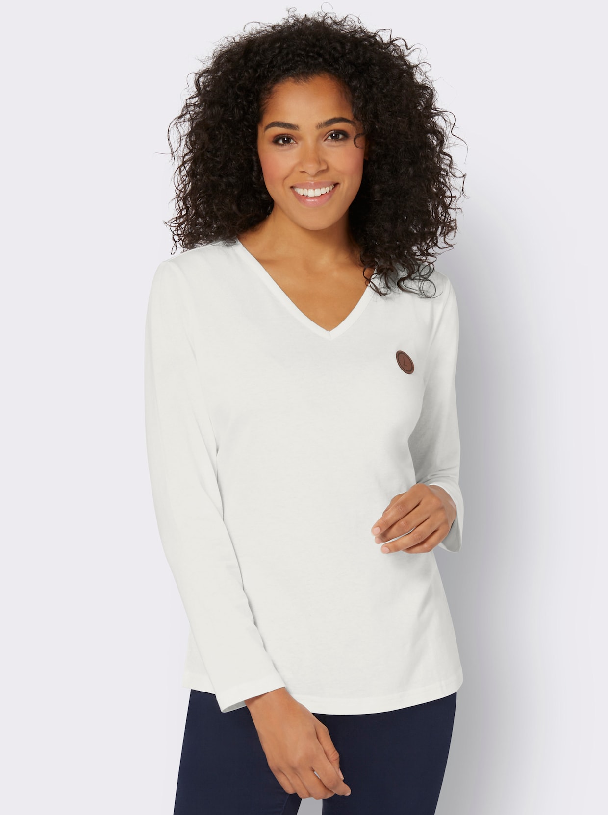 Langarmshirt - ecru