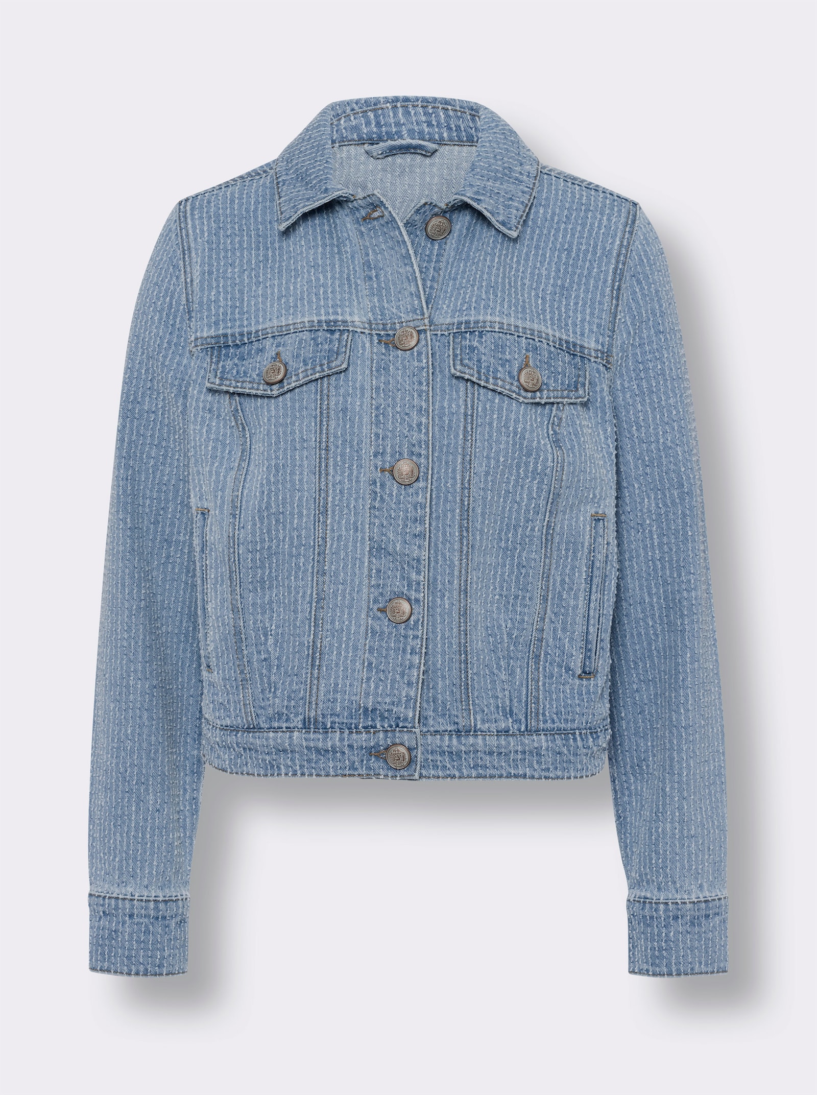 heine Jeansjacke mit Streifen-Struktur - blue-bleached