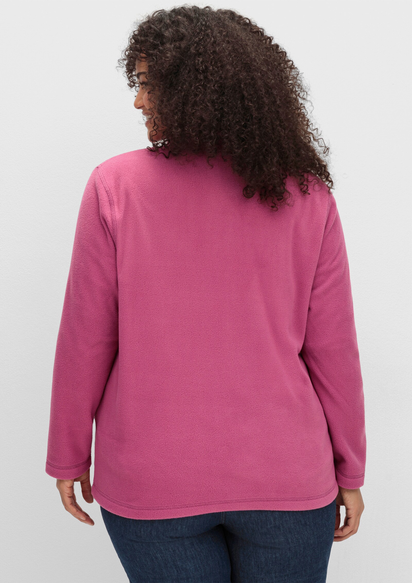 Fleecejacke mit zwei Taschen - fuchsia