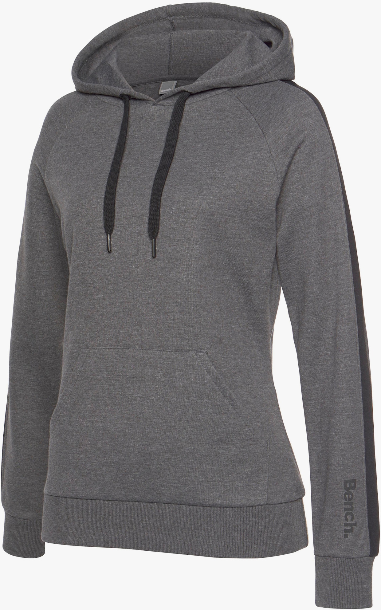 Sweatshirt met capuchon - antraciet gemêleerd/zwart