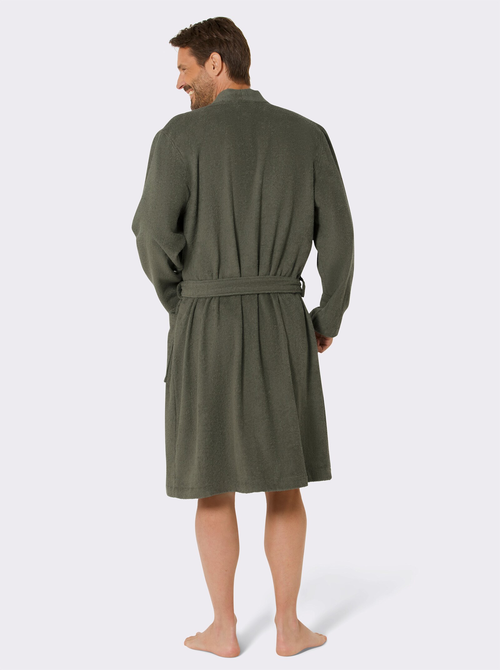feel good Bademantel in Frottee-Qualität - khaki