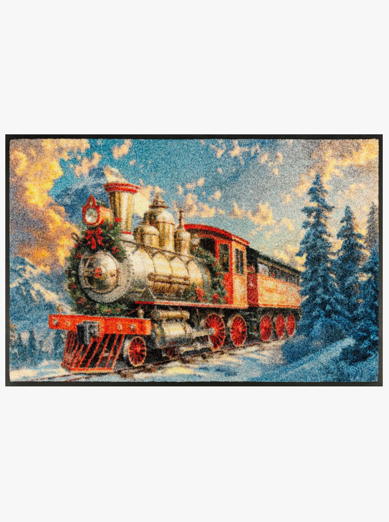 wash+dry by Kleen-Tex Fußmatte - blau-rot-bedruckt