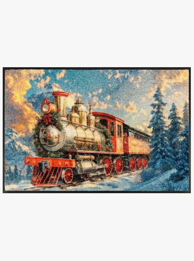 wash+dry by Kleen-Tex Fußmatte - blau-rot-bedruckt