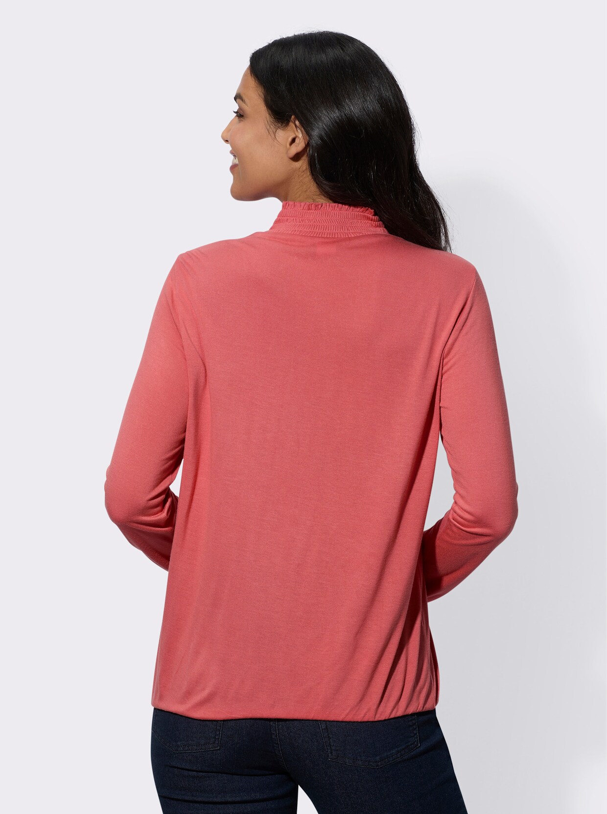 Shirt met opstaande kraag - grapefruit