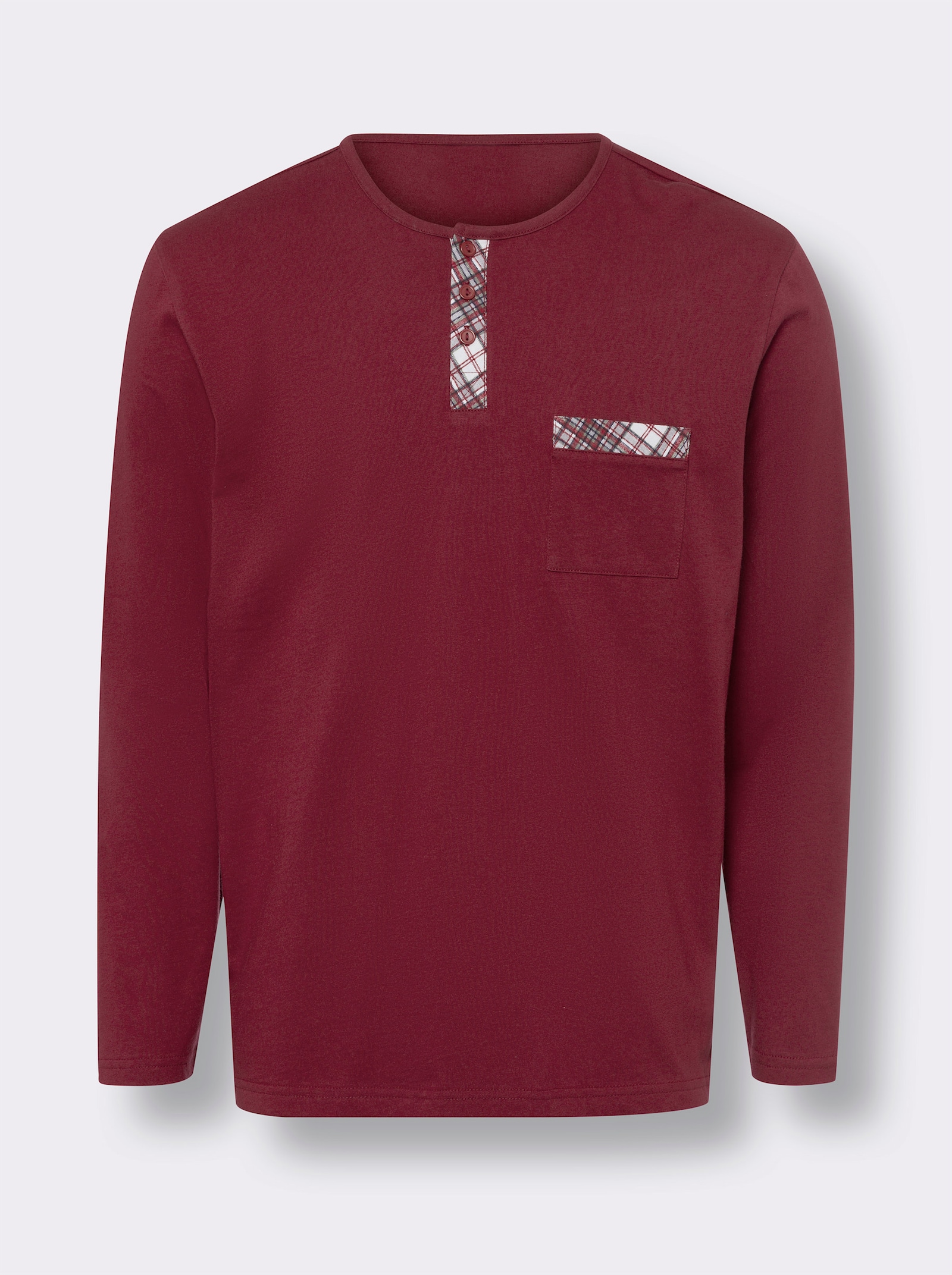 Schlafanzug - dunkelrot-kariert