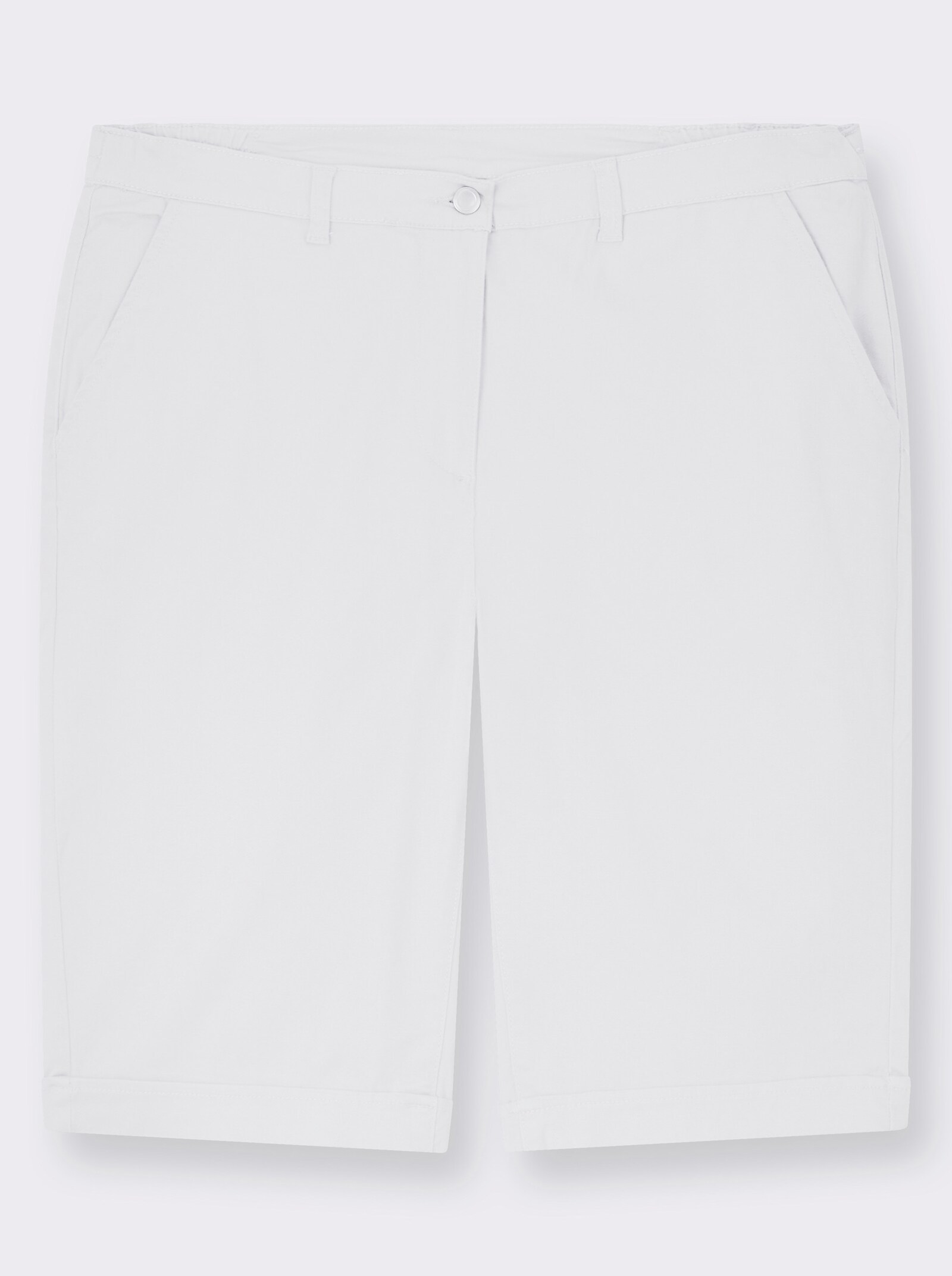 Jeansbermudas mit Dehnbund hinten - weiß