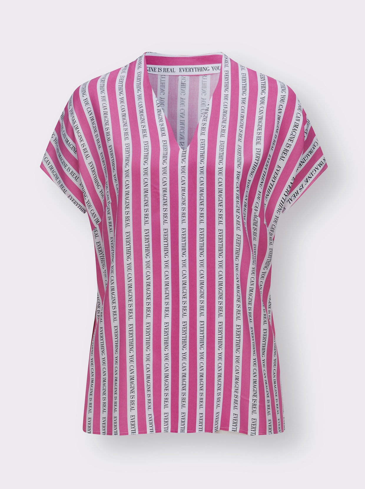 Blouse met print - fuchsia/ecru