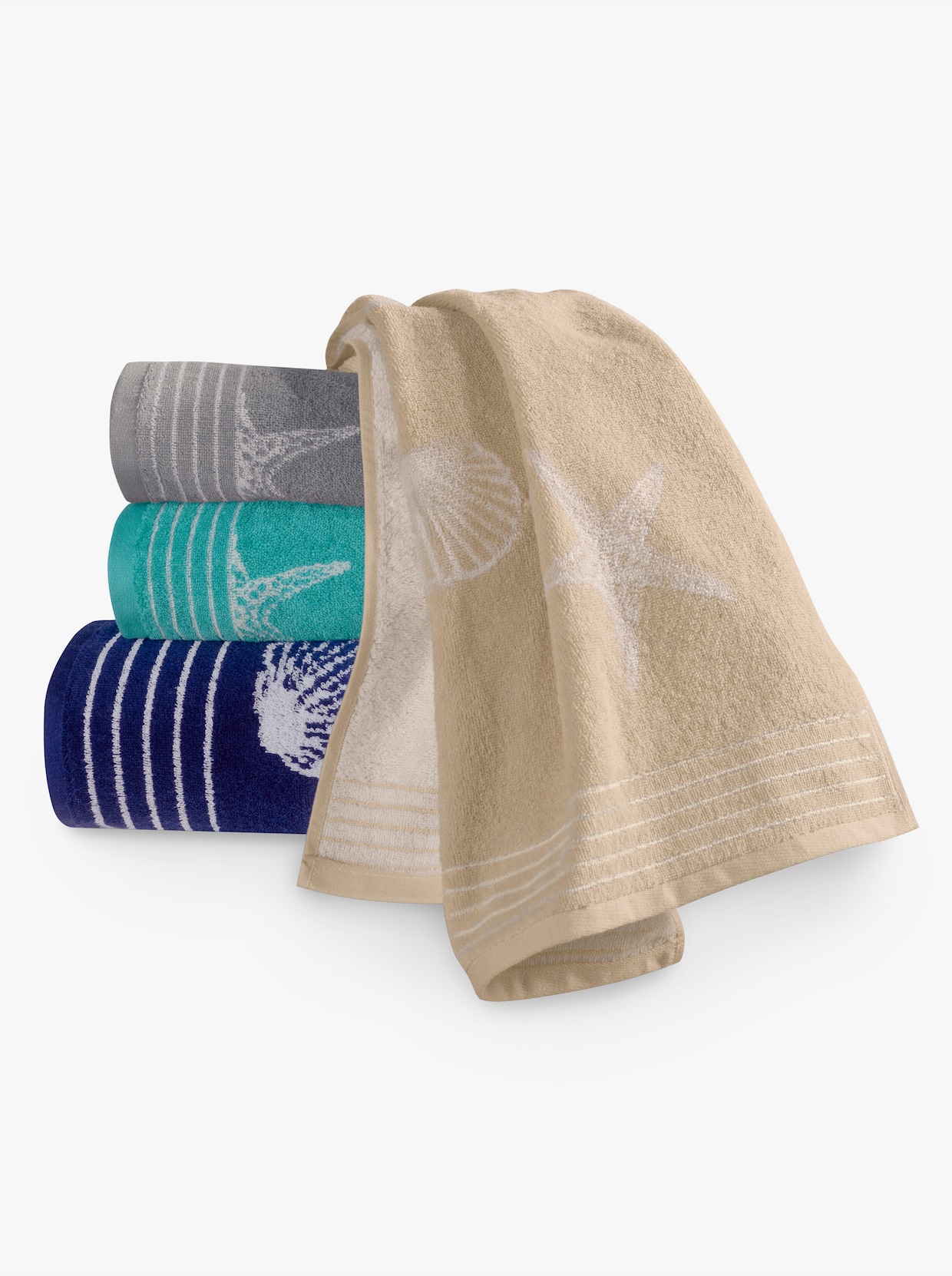 Dyckhoff Handtuch - marine-weiss-gemustert