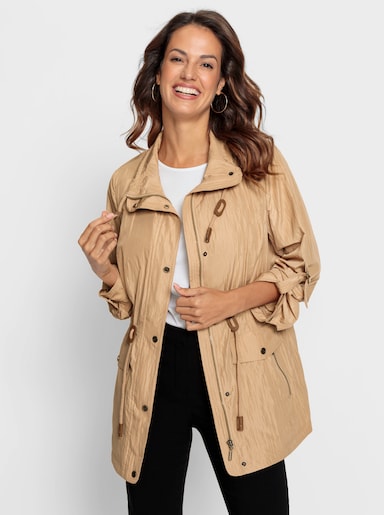 Übergangsjacke mit regulierbarem Taillenbund - camel