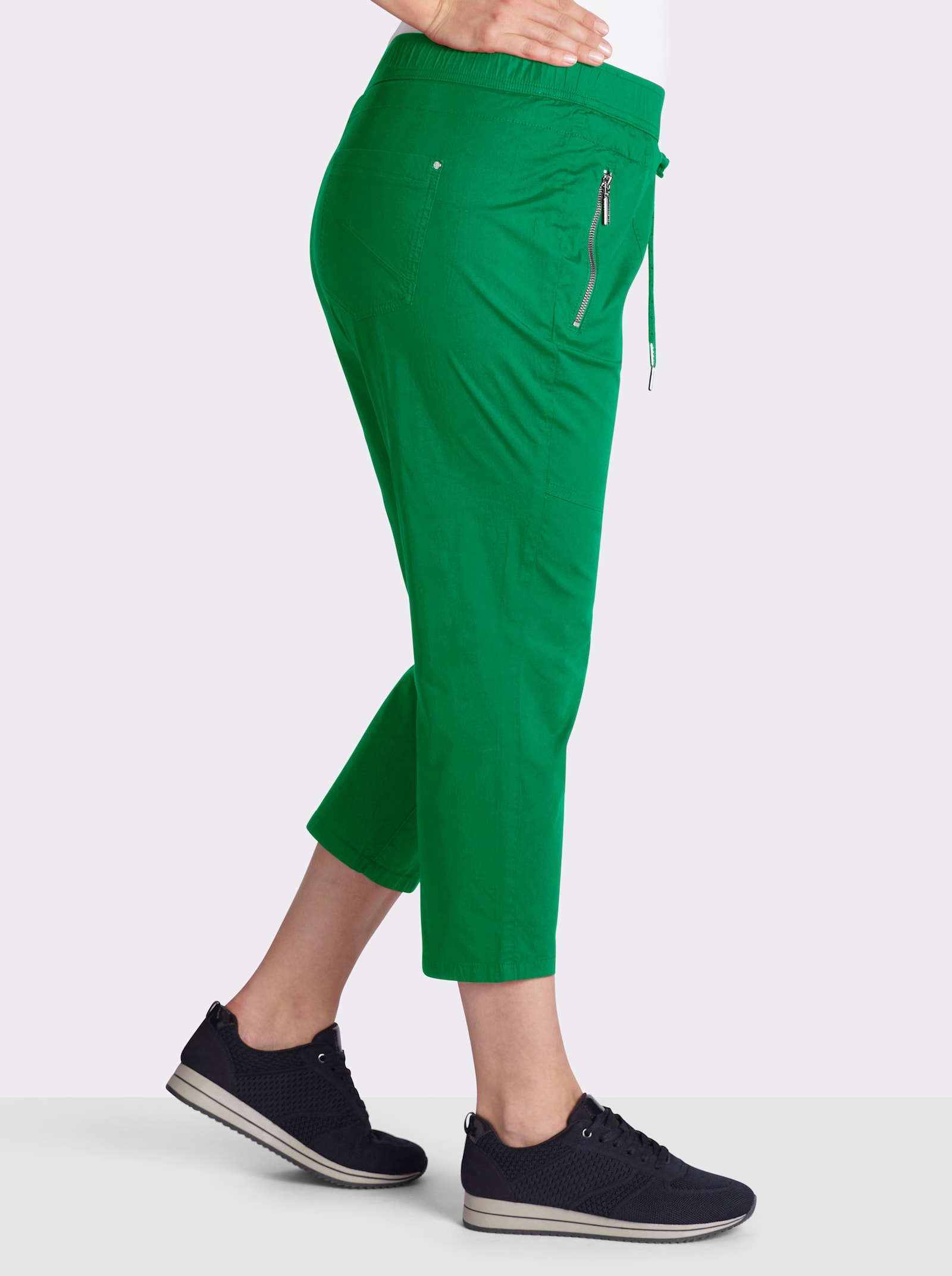 7/8-Hose mit Reißverschluss-Taschen - grasgrün