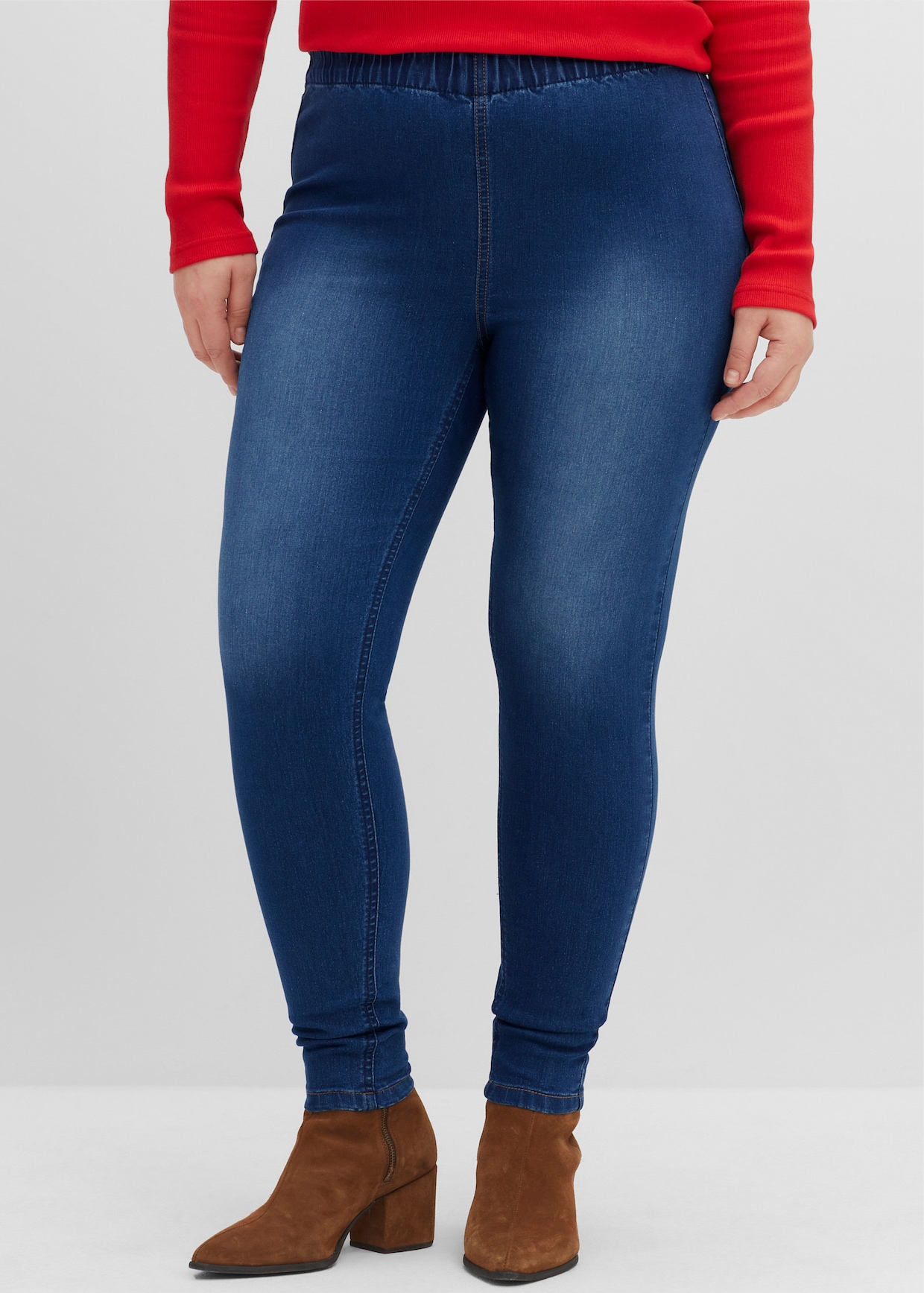 sheego Jeansjeggings - blue denim + dark blue denim