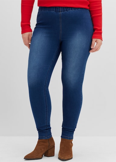 sheego Jeansjeggings - blue denim + dark blue denim