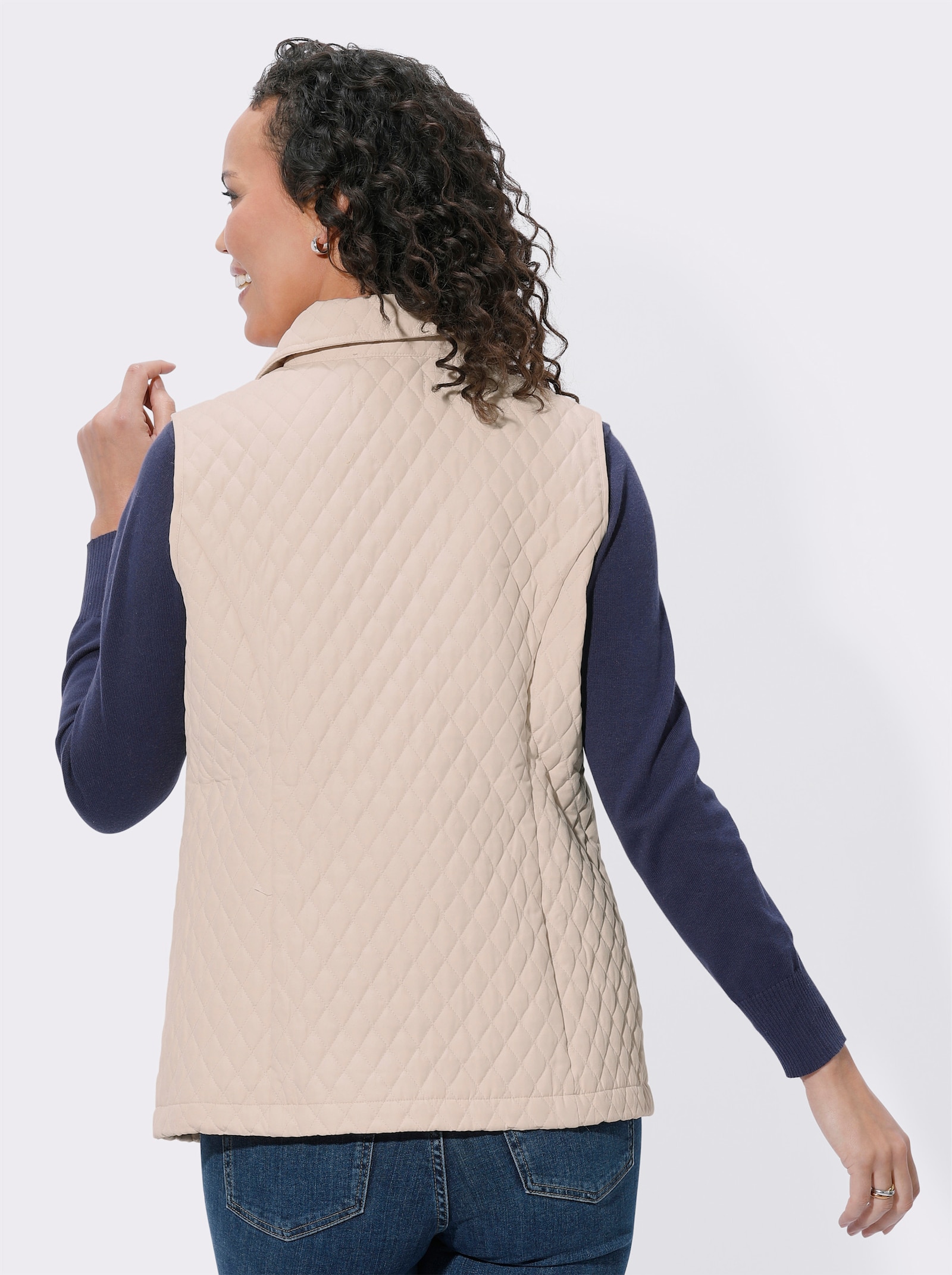 Bodywarmer van onderhoudsarm microgaren - ivoorkleur