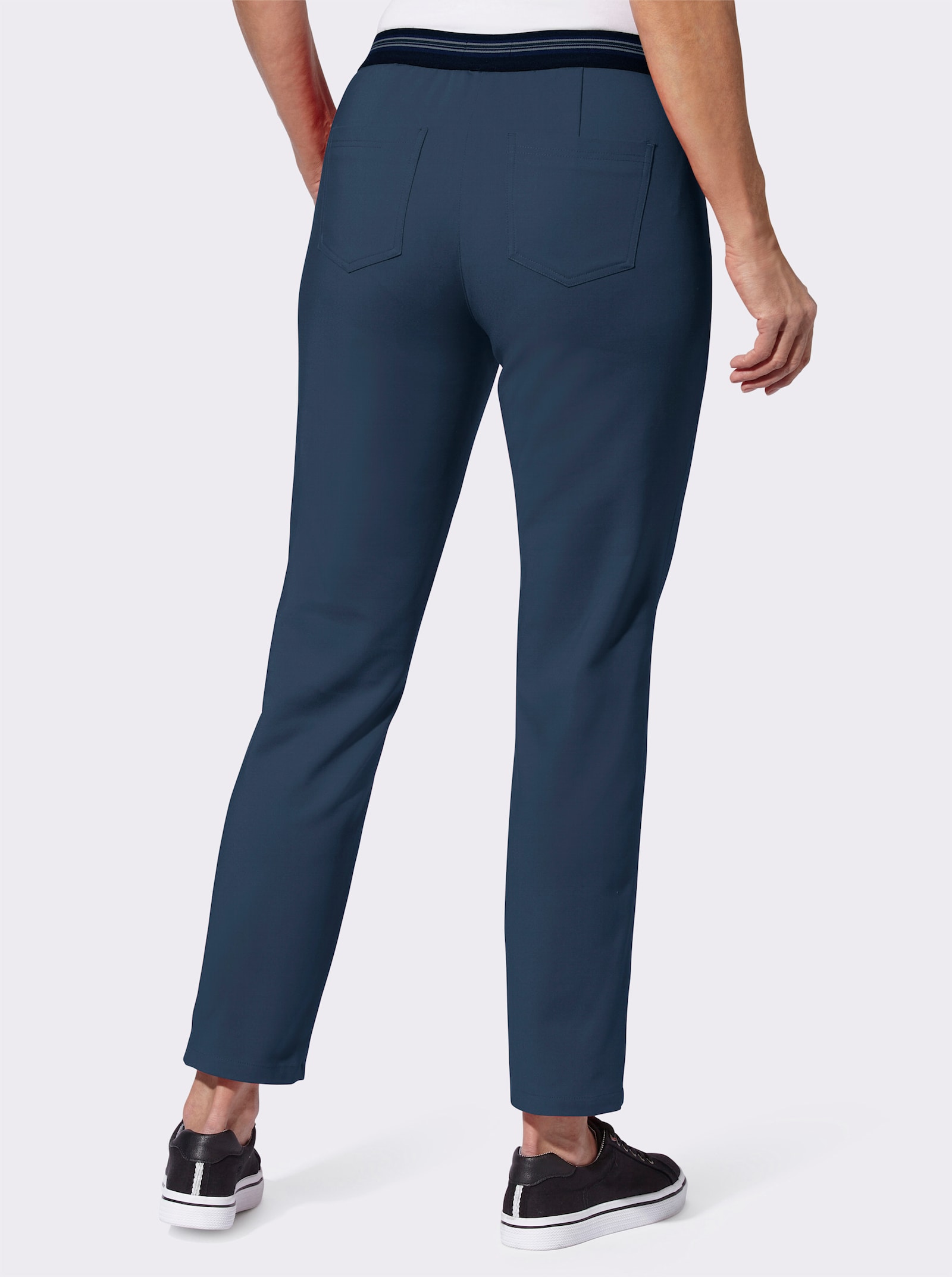 Comfortbroek met ritszakken - donkerblauw