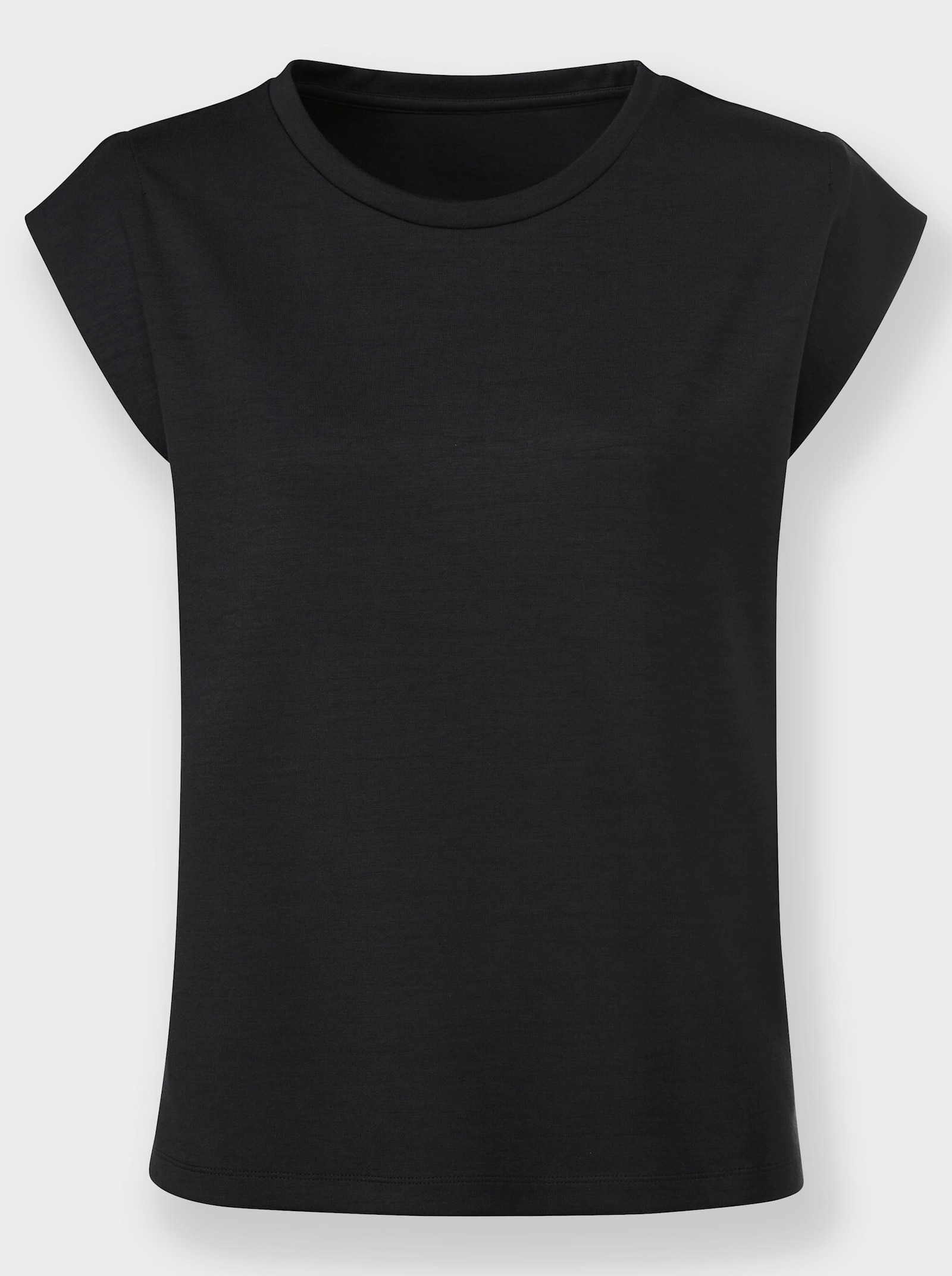 heine Rundhalsshirt mit überschnittenen Schultern - schwarz