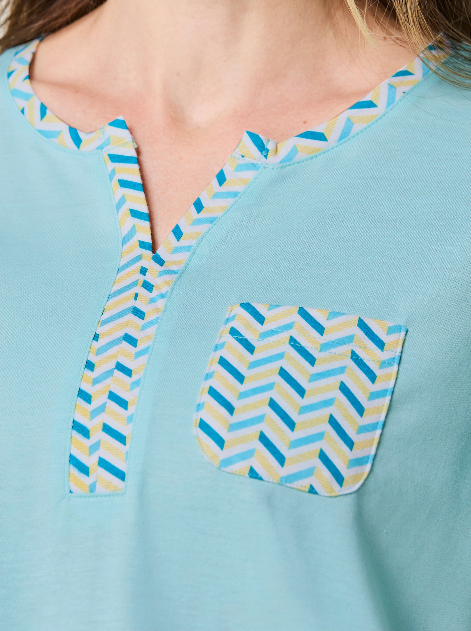 wäschepur Capri-Anzug - aquamarin-weiß-bedruckt