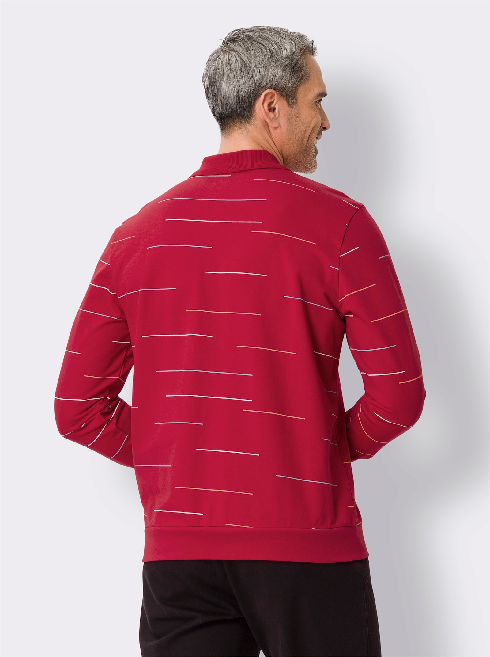 Sweatshirt in streepjeslook - rood geprint