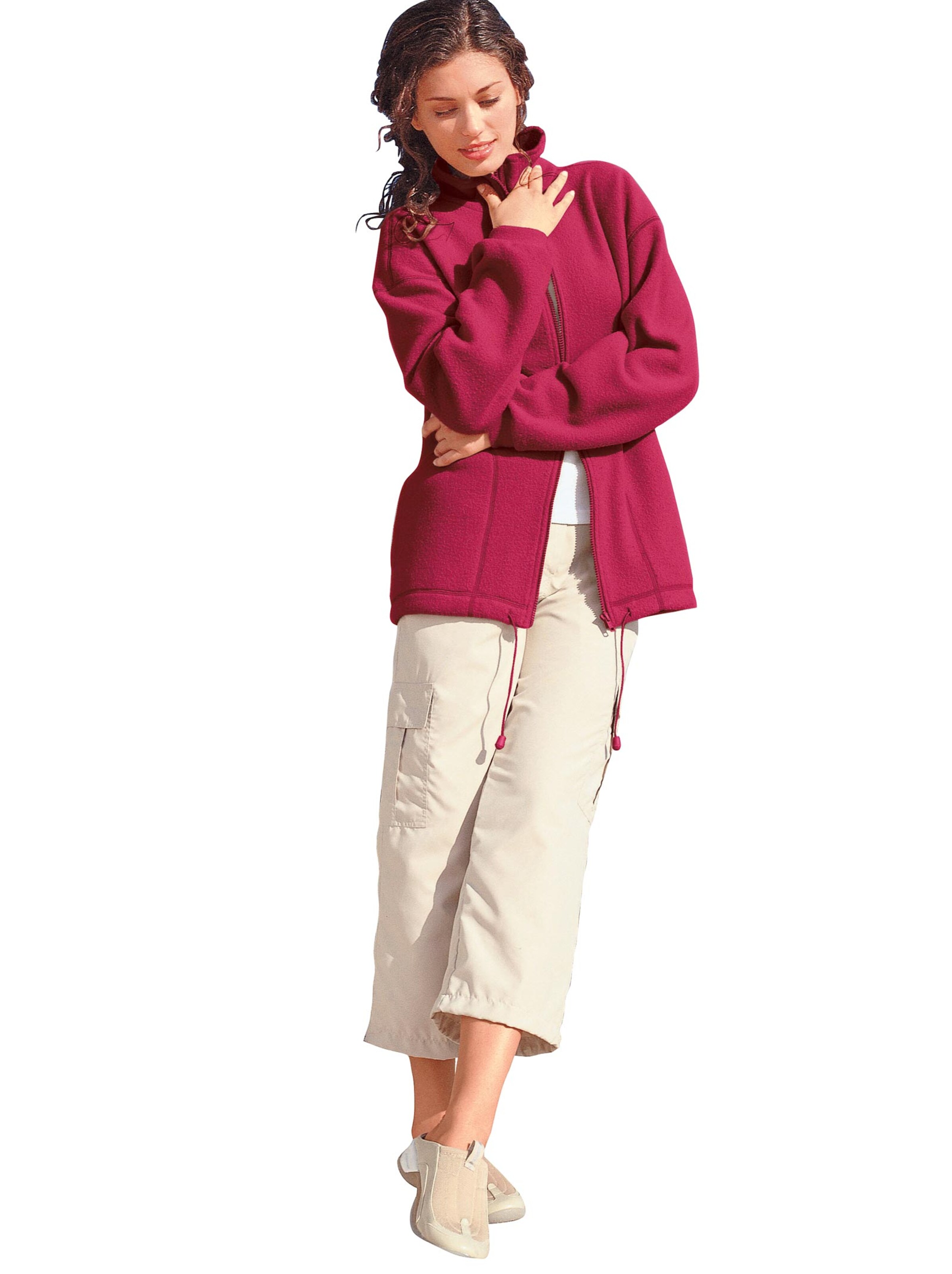 Fleece-Jacke - dunkelrot