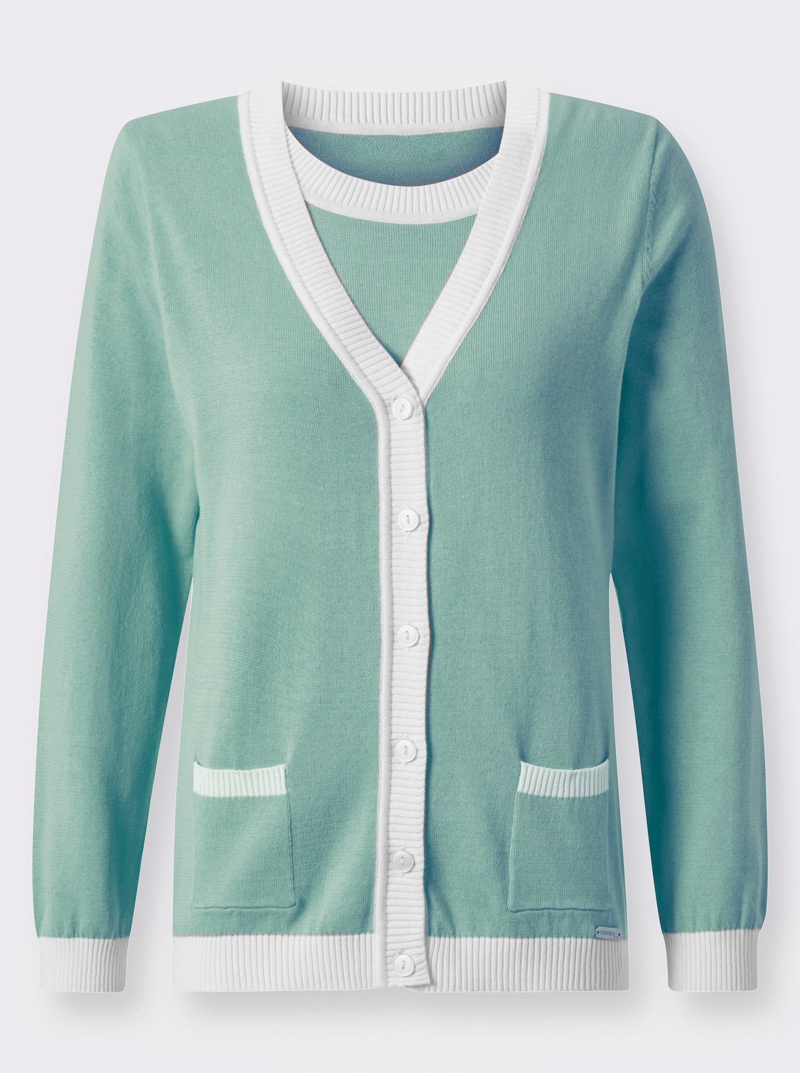 Twin-Set aus reiner Baumwolle - kalkmint