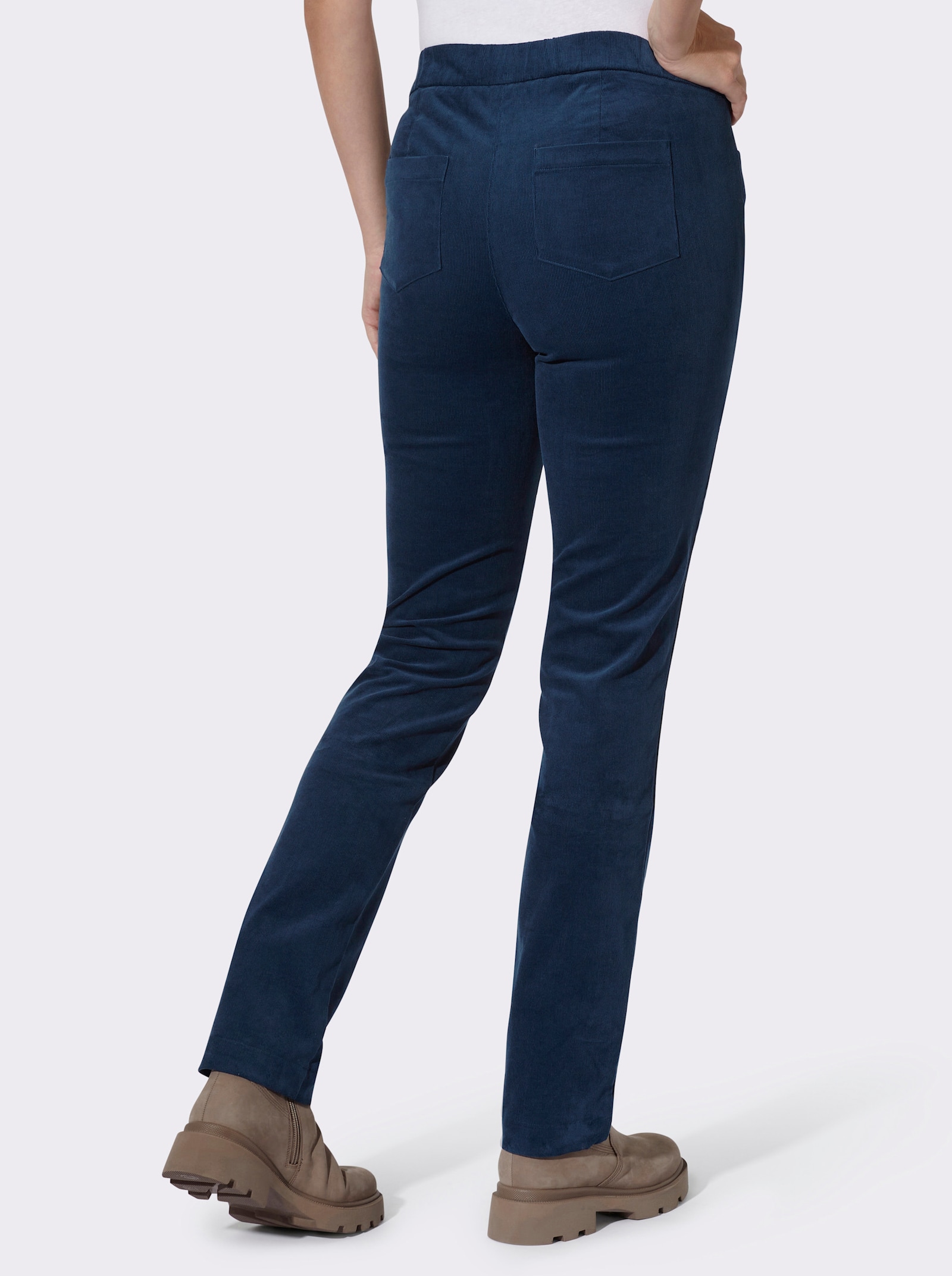 heine Cordhose mit Schlupfbund - dunkelblau