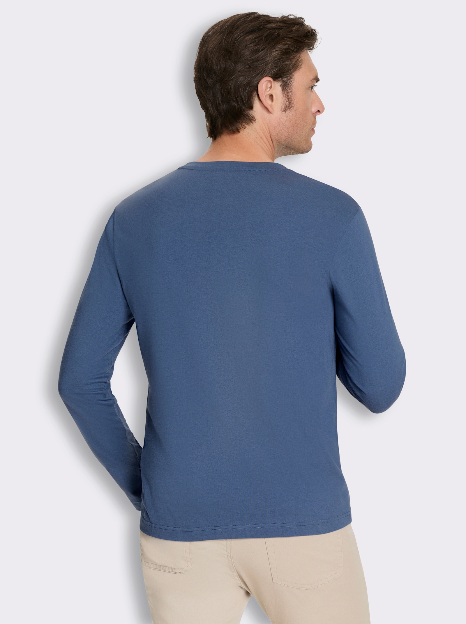 Langarmshirt mit Prints - jeansblau-bedruckt