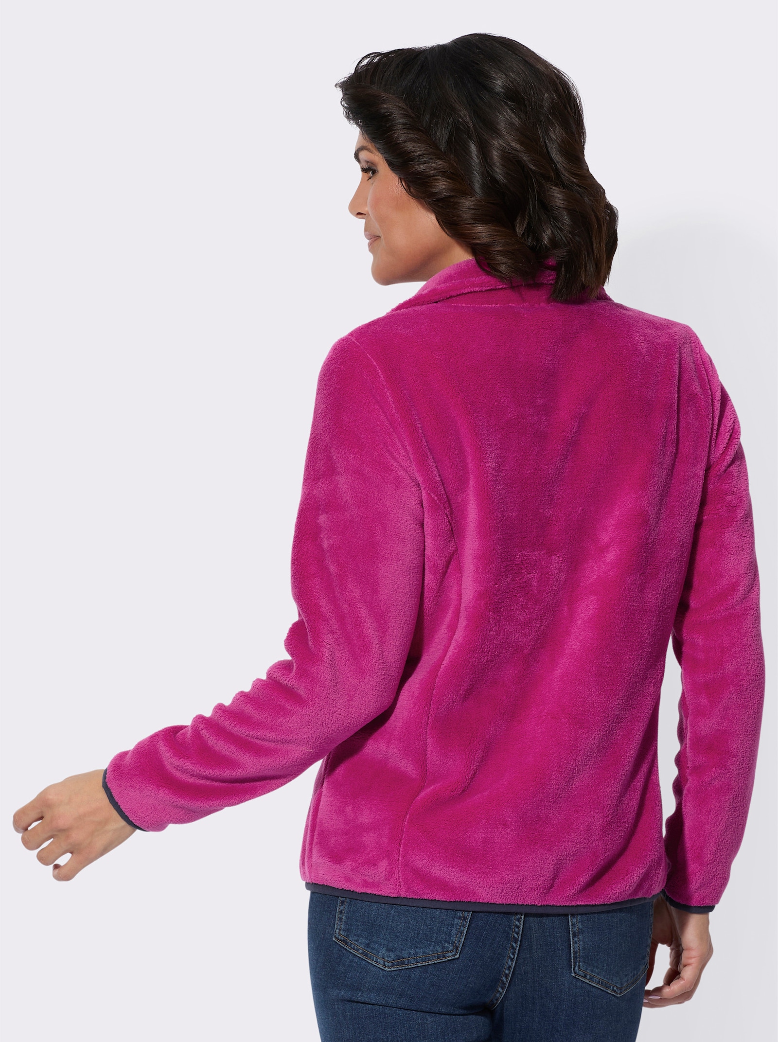 Fleecejacke mit Reissverschluss-Taschen - magenta