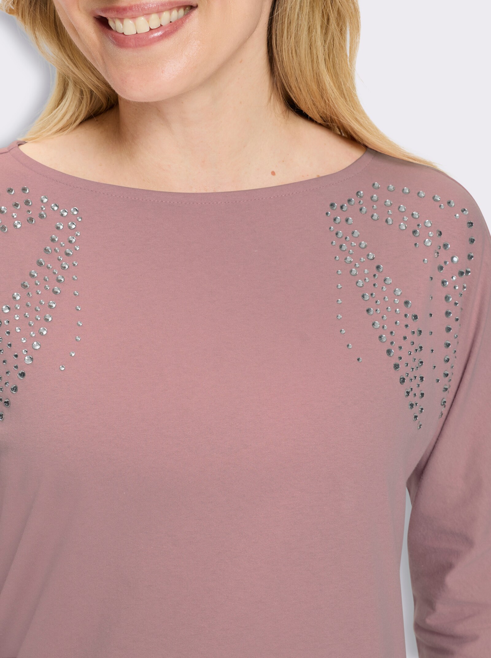 3/4-Arm-Shirt mit Fledermaus-Ärmeln - hortensie