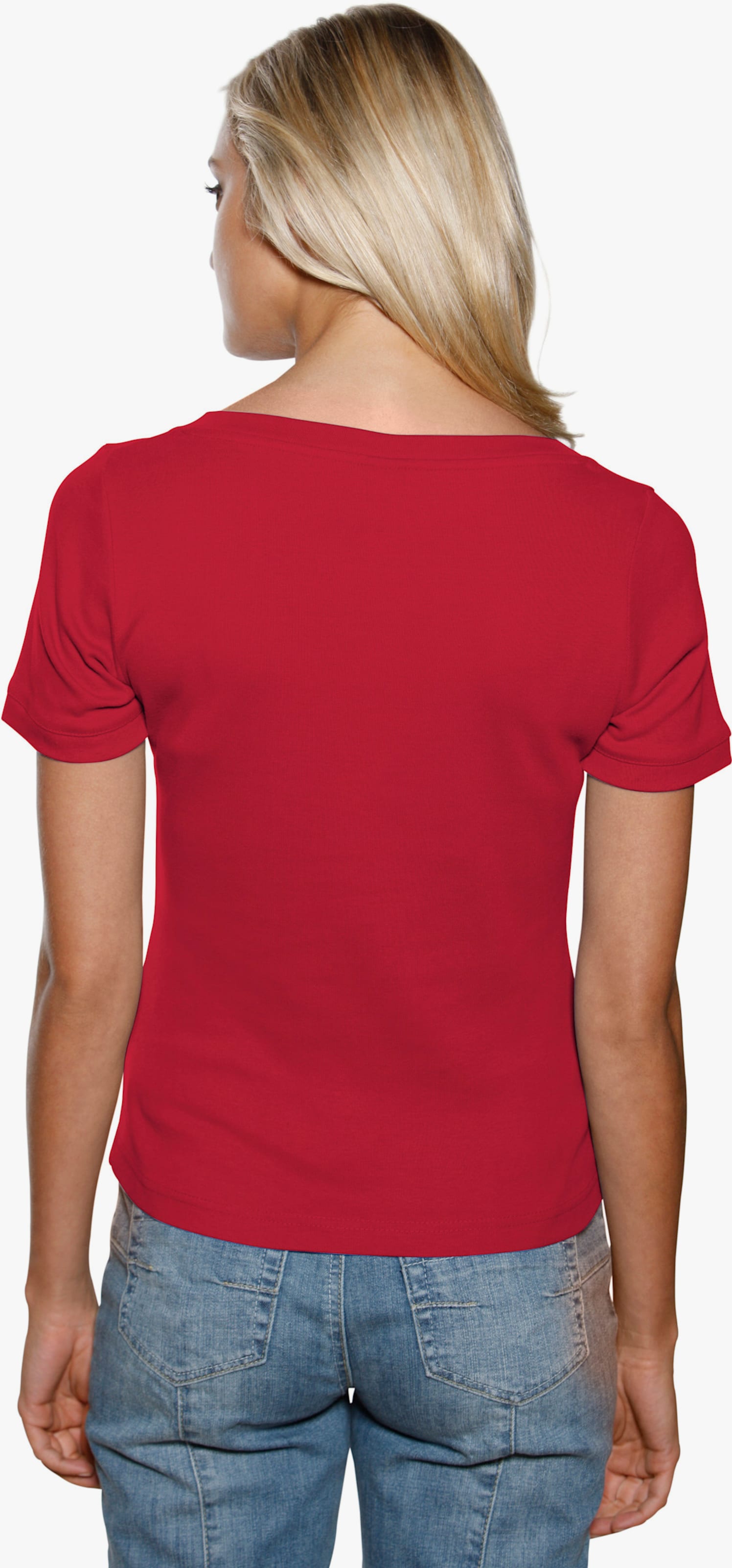 heine Shirt aus Rippenware - rot