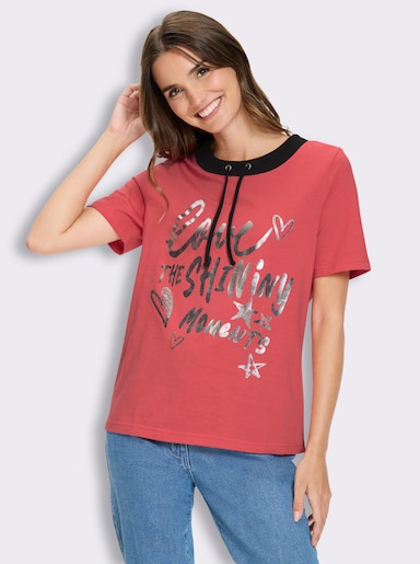 Kurzarmshirt mit Foliendruck - hummer-schwarz