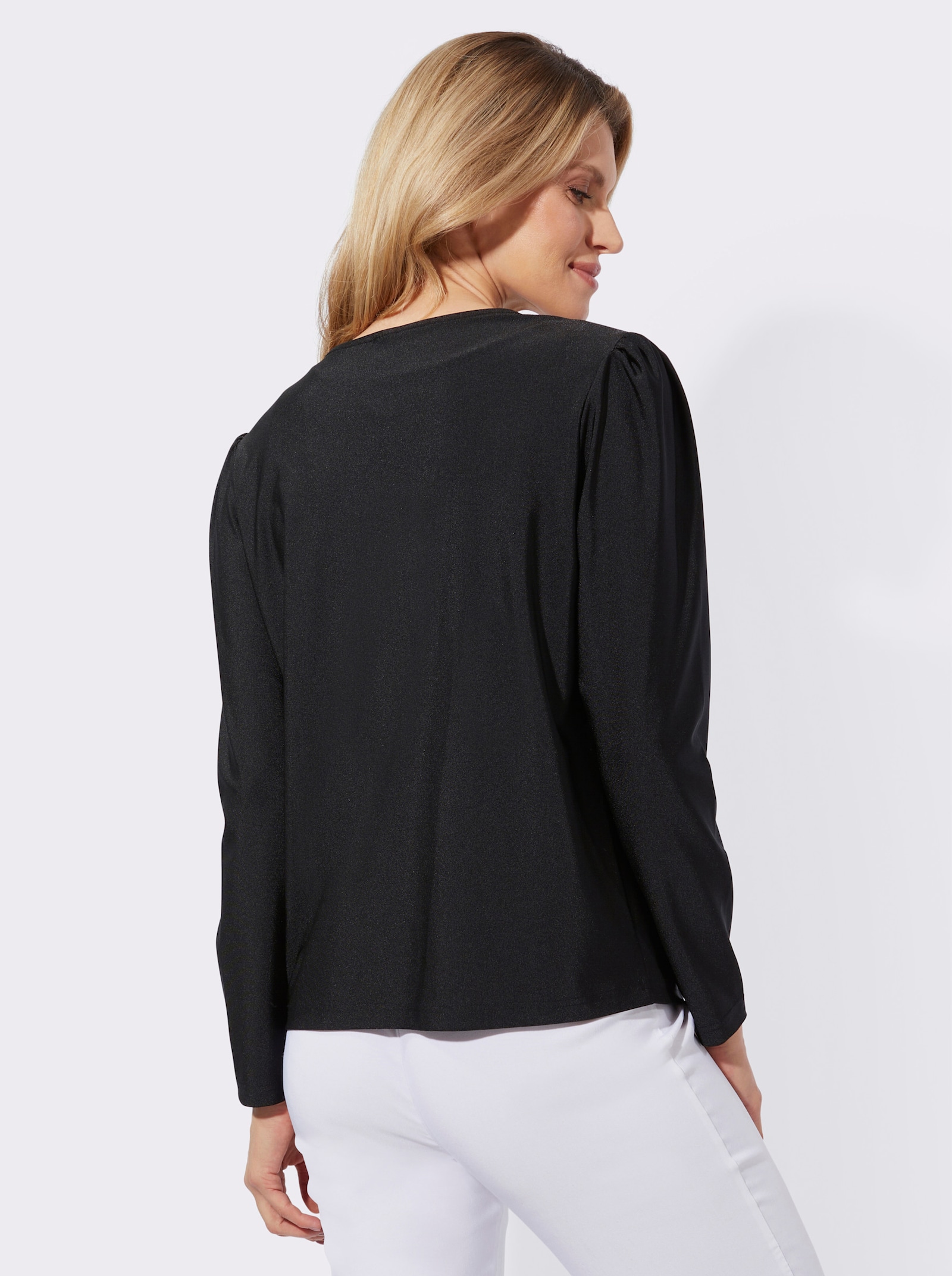 Halenka s páskem na zavázání - černá