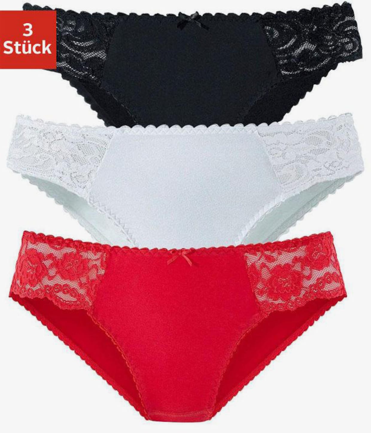 petite fleur Slips jazz - rouge, noir, blanc