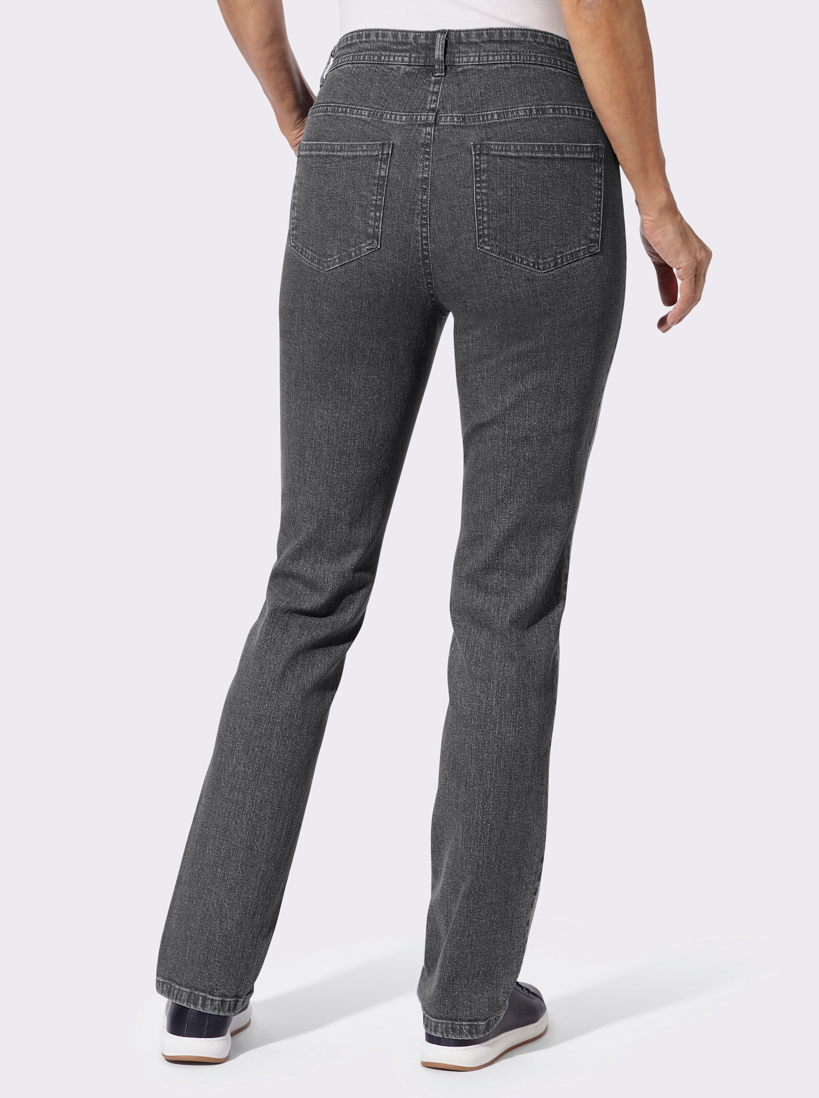 Gerade Jeans mit seitlichen Kontraststreifen - anthrazit-grey-denim