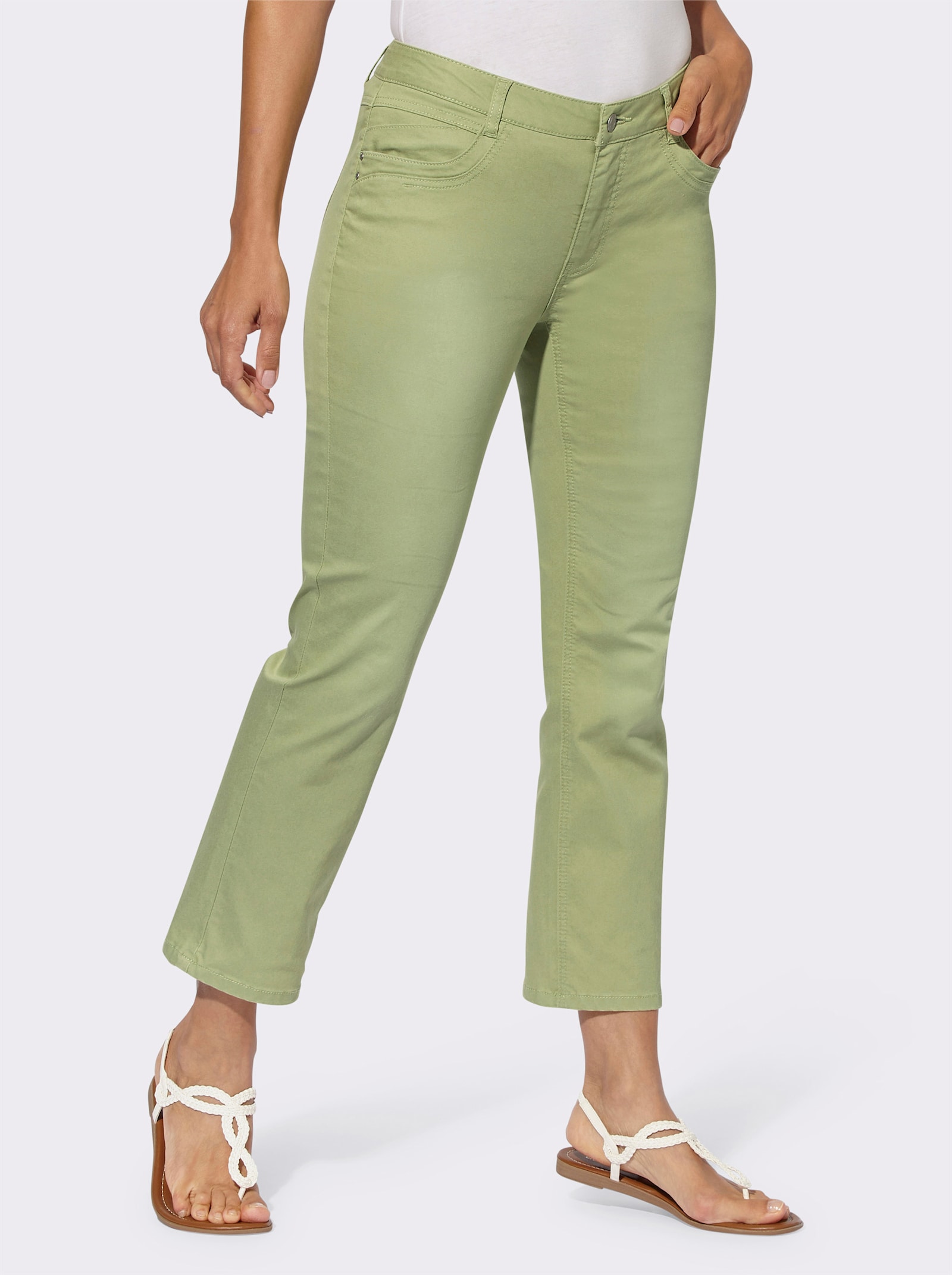 7/8-Jeans in 5-Pocket-Form - lindgrün