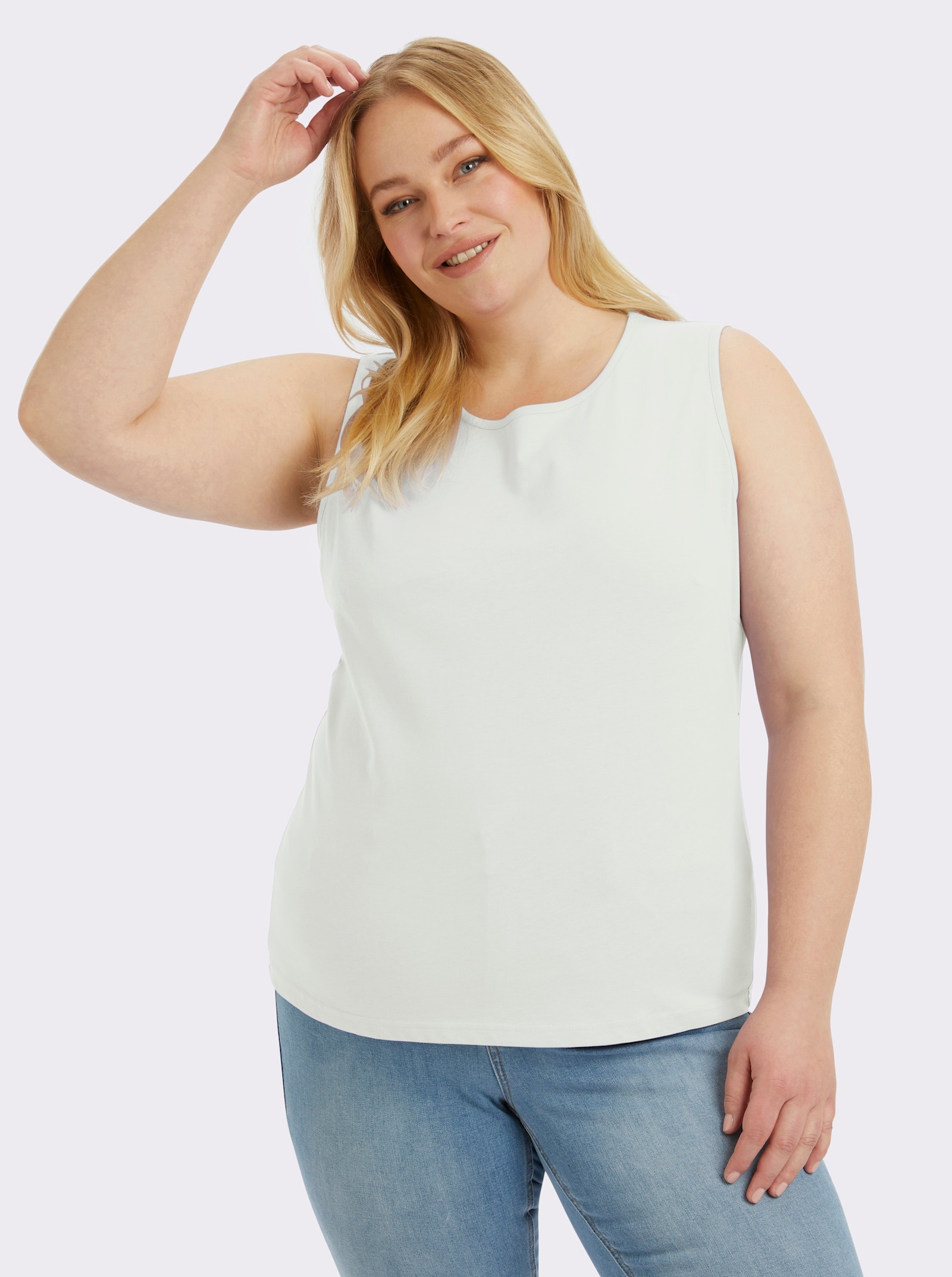 Trägertop mit Rundhals-Ausschnitt - ecru