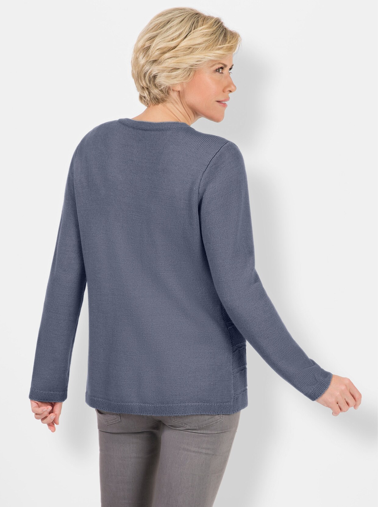 Strickjacke - taubenblau