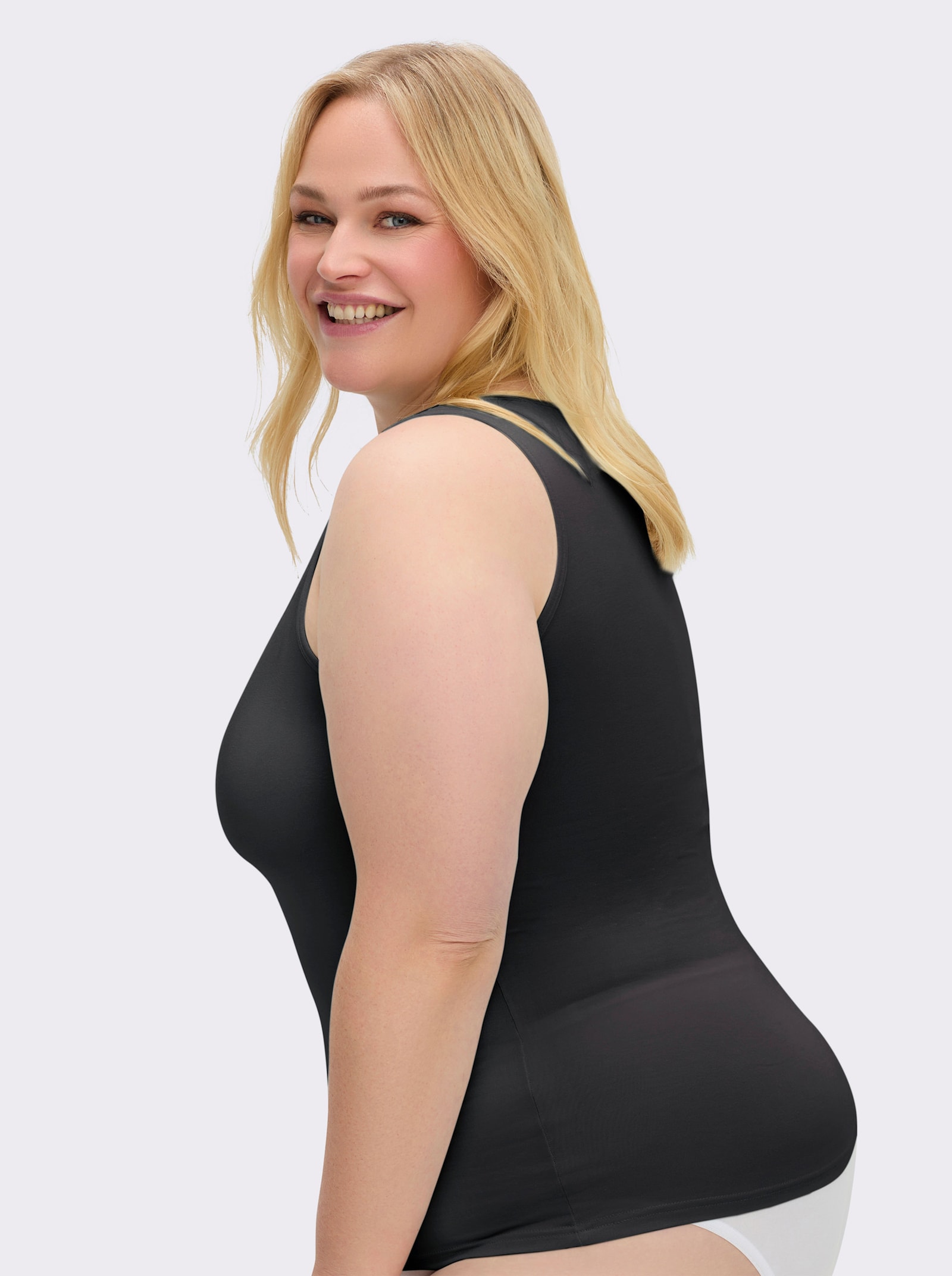 wäschepur Achseltop mit breiten Trägern - schwarz