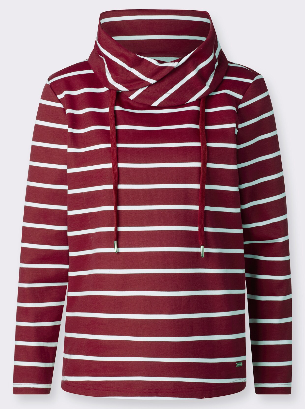 Sweatshirt - dunkelrot-weiß-geringelt