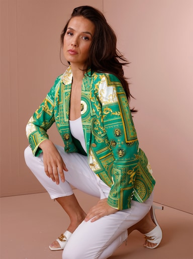 CREATION L PREMIUM Blazer - vert-jaune imprimé