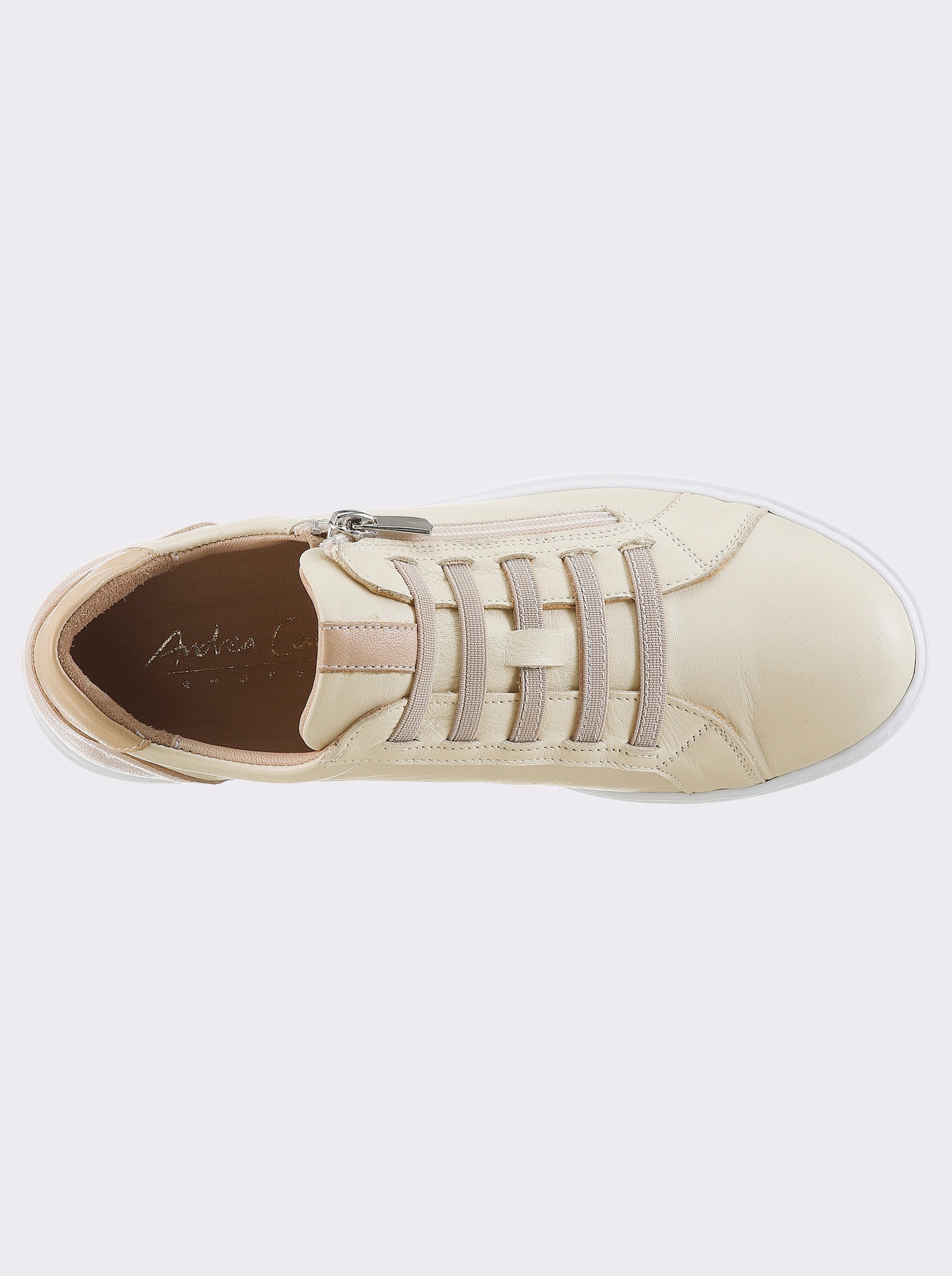 Andrea Conti Sneaker mit Zipper - ecru