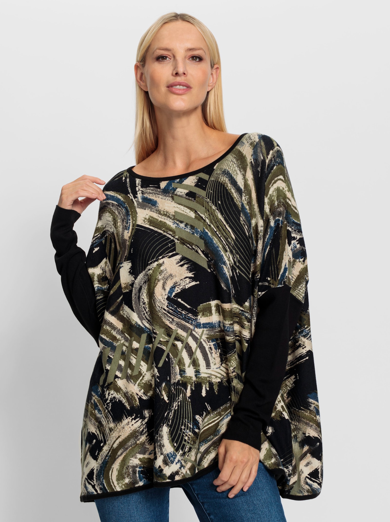 heine Pull ample avec motif imprimé - kaki-écru imprimé