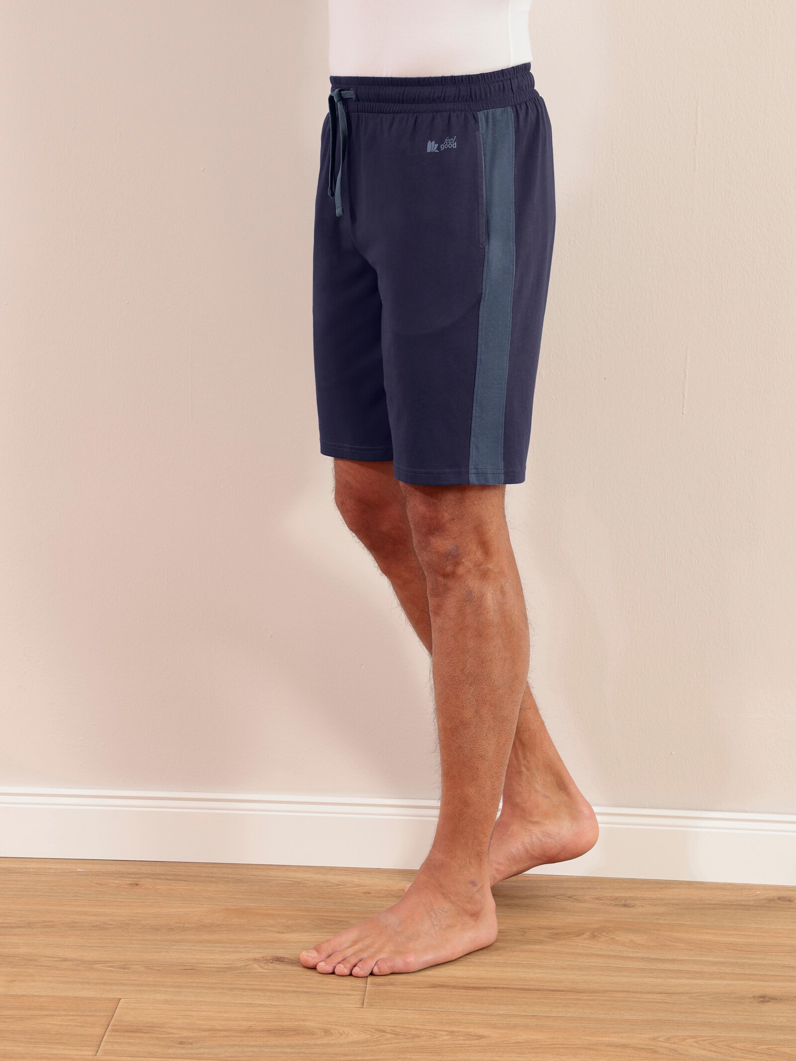 feel good Bermudas - marine-rauchblau + schwarz-anthrazit