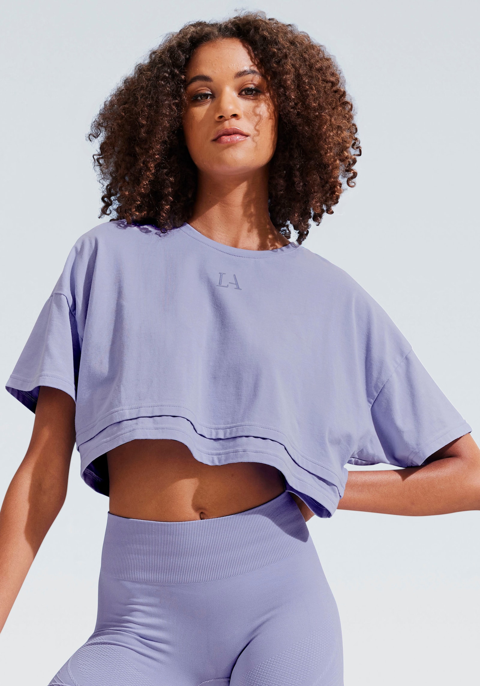 LASCANA Kurzarmshirt - flieder