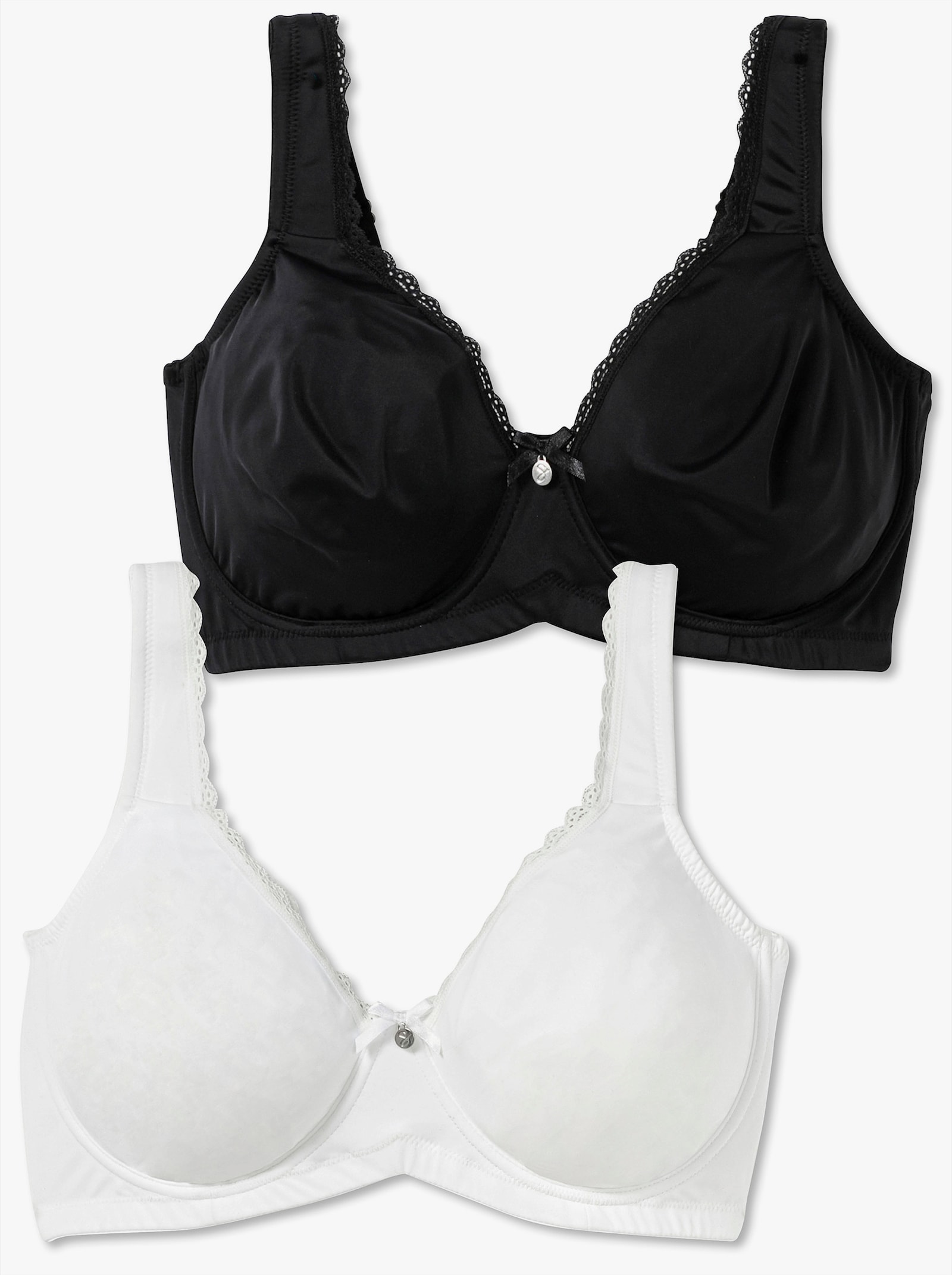 sheego Bügel-BH im Doppelpack - schwarz + weiss