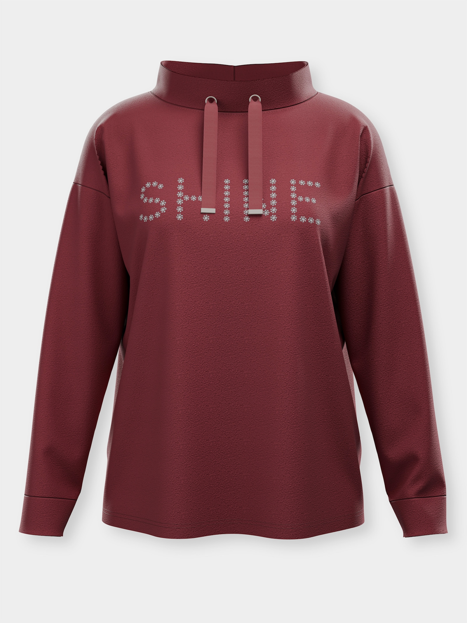 heine Sweatshirt mit Nieten-Schriftzug - dunkelrot